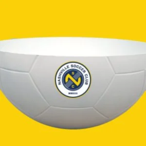 Nashville Soccer Club bowl on yellow background.