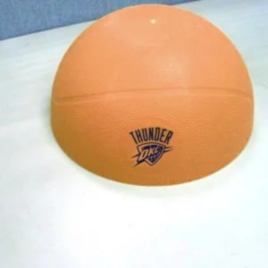 Half basketball with Thunder OKC logo.
