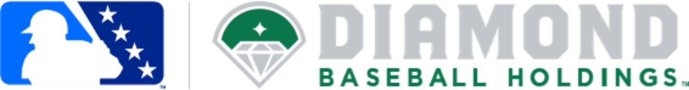 Baseball logos: MLB and Diamond Baseball Holdings.